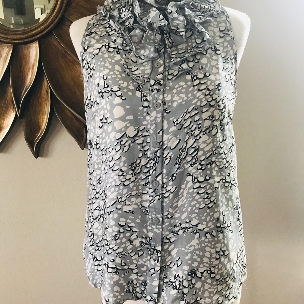 100% Silk Animal Print tank-Cynthia Rowley S